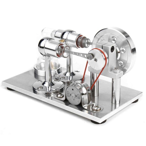Modello di esperimento scientifico con tubi di vetro, ingranaggi e componenti metallici, ideale come decorazione scientifica o oggetto da collezione.