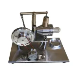 Dispositivo scientifico in metallo con componenti cilindrici e rotativi, utilizzato per esperimenti e dimostrazioni scientifiche.