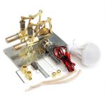 Kit di strumenti scientifici con componenti elettrici, meccanici e accessori decorativi, ideale per decorazioni a tema scientifico o esperimenti educativi.