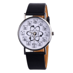 Orologio da polso con design ispirato alla scienza, presenta il simbolo atomico al centro e le caselle della tavola periodica degli elementi. Perfetto come decorazione scientifica o regalo originale p.
