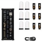 Kit di componenti elettronici con scheda di sviluppo, LED e moduli Wi-Fi, ideale per progetti scientifici e decorazioni tecnologiche.