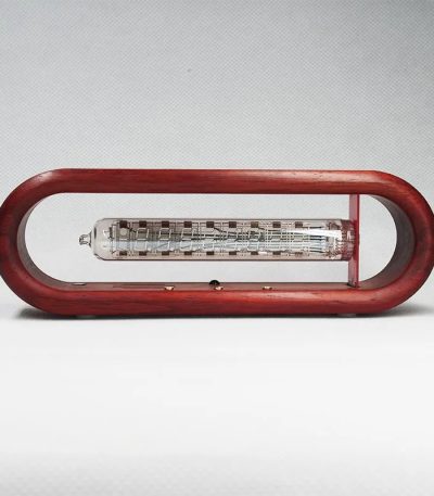Orologio a pendolo con tubo di Neonlyte, design scientifico vintage, decorazione da collezione, oggetto decorativo originale per appassionati di scienza.