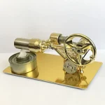 Oggetto decorativo in stile scientifico, rappresentante un microscopio in metallo dorato con dettagli realistici, ideale come decorazione da scrivania o da parete.