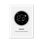 Rappresentazione artistica del segno zodiacale del Cancro con stelle e costellazioni, simbolo di tenacia, emozione e simpatia.