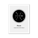 Simbolo dei Pesci, segno zodiacale, rappresentato da due pesci intrecciati, simbolo di intuizione e sensibilità, ideale come decorazione scientifica o astrologica.