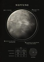 Rappresentazione artistica di Nettuno, il pianeta gigante del sistema solare, con dettagli delle sue caratteristiche principali e sistema solare.