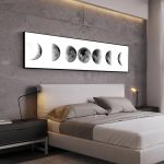 Decorazione murale con immagini delle fasi lunari e del pianeta Terra, perfetta per appassionati di astronomia e decorazioni originali per la casa o l'ufficio.