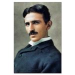 Ritratto di un uomo con baffi e abbigliamento storico, in stile vintage, che trasmette un senso di eleganza e raffinatezza. Perfetto per decorazioni scientifiche e oggetti d'epoca.