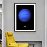 Poster di Neptune, pianeta del sistema solare, con dettagli e colori vivaci, ideale come decorazione scientifica per appassionati di astronomia.