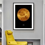 Poster della Luna di Venere, decorazione scientifica per pareti.