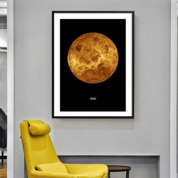 Poster della Luna di Venere, decorazione scientifica per pareti.