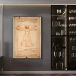 Poster raffigurante lo Studio Vitruviano di Leonardo da Vinci.