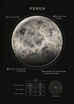 Immagine di Venere con dettagli sulla sua superficie e caratteristiche planetarie.