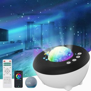 Vassoio musicale con proiettore di stelle, luci colorate e altoparlante, ideale per decorazioni scientifiche e ambienti rilassanti. Perfetto per creare atmosfere magiche e stimolare l'immaginazione.