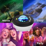 Proiettore multifunzione con luci colorate per creare atmosfere di relax, festa, sonno e divertimento, ideale per camere, feste e momenti di relax.