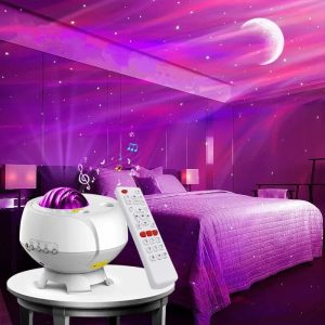 Vaso decorativo scientifico con luci LED, musica e atmosfera spaziale, ideale per ambienti moderni e creativi, perfetto come oggetto decorativo originale e innovativo.