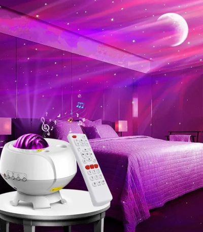 Vaso decorativo scientifico con luci LED, musica e atmosfera spaziale, ideale per ambienti moderni e creativi, perfetto come oggetto decorativo originale e innovativo.