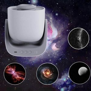 Vaporiera moderna con funzione di proiezione di immagini spaziali come galassie e pianeti, ideale per decorazioni scientifiche e ambienti educativi.