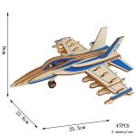 Pezzo di modellino di aereo in legno e plastica, perfetto come decorazione scientifica o giocattolo educativo, con dettagli realistici e dimensioni di circa 90 cm di lunghezza.