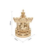Albero di Natale decorativo in legno a forma di carosello, perfetto come decorazione natalizia originale e artigianale, altezza 300mm.