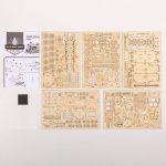 Kit di modellismo in legno per veicolo in scala 1:35, con dettagli precisi e componenti da montare, ideale per appassionati di modellismo e decorazioni scientifiche.