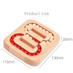 Gioco in legno con labirinto e sfere colorate, perfetto come decorazione scientifica e oggetto educativo, misura 130x115x20mm.