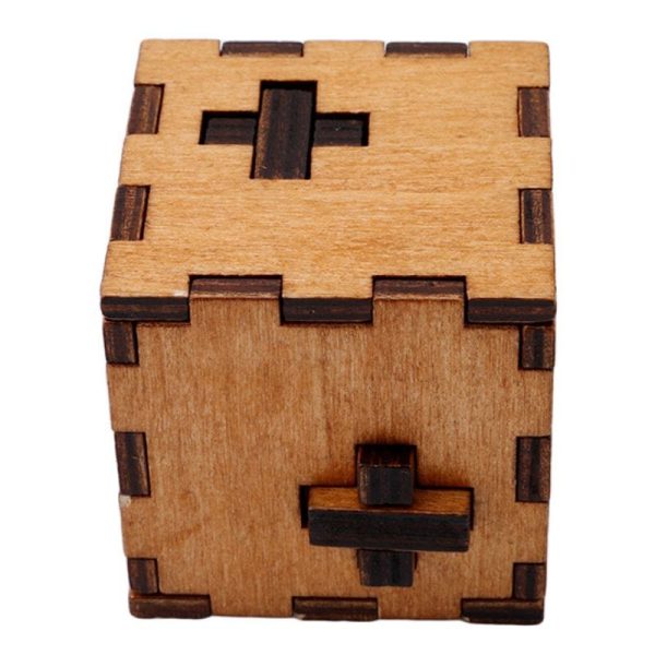 Pupazzo di legno con incastri a puzzle, decorazione scientifica in stile vintage, oggetto decorativo originale e artigianale.