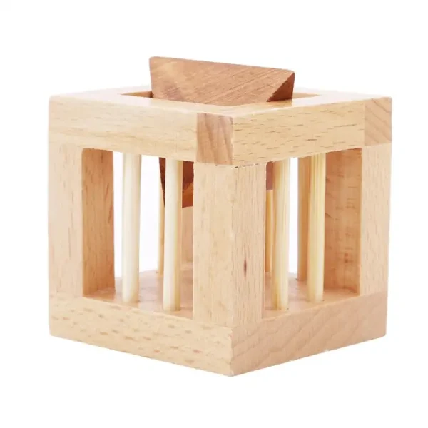Oggetto scientifico in legno, modello di gabbia con barre verticali, perfetto come decorazione scientifica o giocattolo educativo. Realizzato in legno naturale, semplice e robusto.