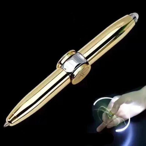 Penna a sfera dorata con tecnologia touch, elegante e moderna, ideale come oggetto decorativo scientifico o regalo esclusivo.