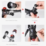 Binocolo astronomico con montatura stabile e accessori inclusi.
