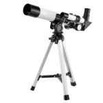 Telescopio astronomico con treppiede, ideale per osservazioni celesti e astronomiche, perfetto come decorazione scientifica o oggetto da collezione.