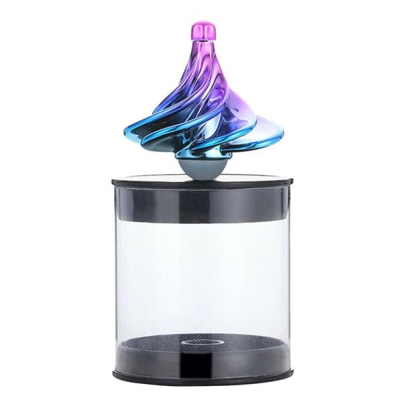 Vaso decorativo in vetro colorato con fiocco artistico, perfetto come oggetto di design e decorazione scientifica.