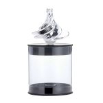 Vortice di vetro decorativo, oggetto di design ispirato ai principi della fluidodinamica, perfetto come decorazione originale e elegante per ambienti scientifici o moderni.
