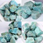 Pietre di Amazonite naturali di alta qualità, perfette per decorazioni scientifiche e collezioni mineralogiche, con tonalità blu e verde distintive.