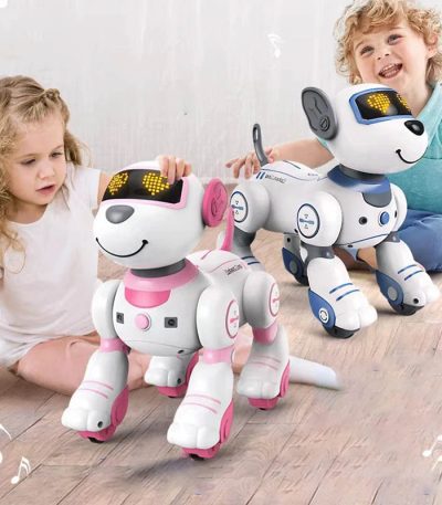 Robot educativo per bambini con funzioni interattive e luci LED, ideale per stimolare l'apprendimento e la creatività dei più piccoli.
