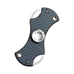 Microfono decorativo scientifico in metallo nero e blu, perfetto come oggetto di arredamento a tema scientifico o tecnologico.