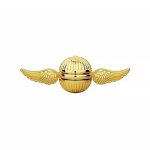 Palla decorativa con ali d'oro, oggetto scientifico ornamentale in stile vintage, perfetto come decorazione da scrivania o collezione.