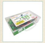 Set di esperimenti scientifici per bambini con strumenti e materiali per attività educative e divertenti, ideale per stimolare la curiosità e l'apprendimento scientifico.