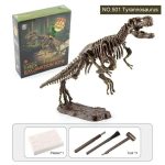 Tyrannosaurus rex modello in ossa fossili con kit di scavo, perfetto per appassionati di paleontologia e decorazioni scientifiche. Include strumenti e materiali per ricreare un fossile di T-Rex.