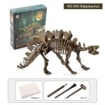 Skeletro di Stegosaurus in plastica, modello educativo e decorativo, perfetto per appassionati di dinosauri e studenti di paleontologia.
