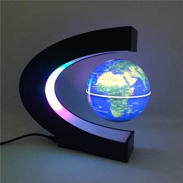 Modello 3D della Terra con illuminazione LED, decorazione scientifica educativa e moderna, perfetta per appassionati di scienza e studenti.