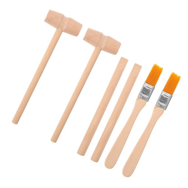 Set di martelli di legno di diverse dimensioni, ideali per esperimenti scientifici, modellismo e decorazioni. Realizzati in legno naturale, leggeri e resistenti.