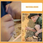 Bambino che lavora con strumenti di falegnameria in un ambiente naturale, evidenziando l'uso di materiali come il legno per attività educative e creative.