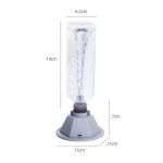 Vaso di elettrolisi con base in plastica, ideale per esperimenti scientifici e decorazioni a tema scientifico. Dimensioni: altezza 19 cm, diametro 6,2 cm, base 11x11 cm, altezza base 7 cm.