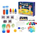 Esperimento scientifico per bambini con kit di laboratorio.