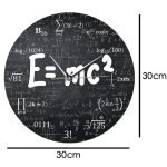 Orologio da parete con design scientifico, simboli e formule di fisica e matematica, dimensioni 30x30 cm, perfetto per appassionati di scienza e decorazioni educative.