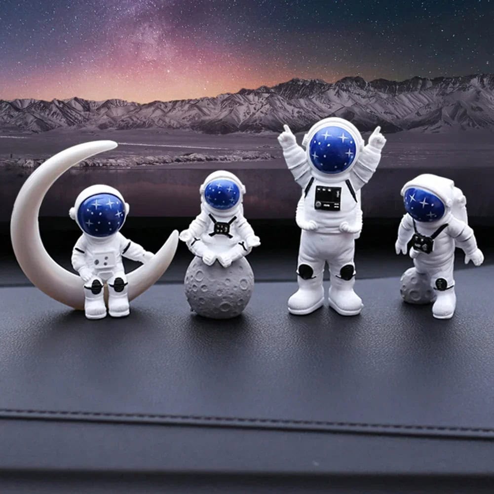 Vita degli Astronauti in Miniatura Set di figure di astronauti in miniatura con ambientazione spaziale, perfetti come decorazioni scientifiche e oggetti da collezione.
