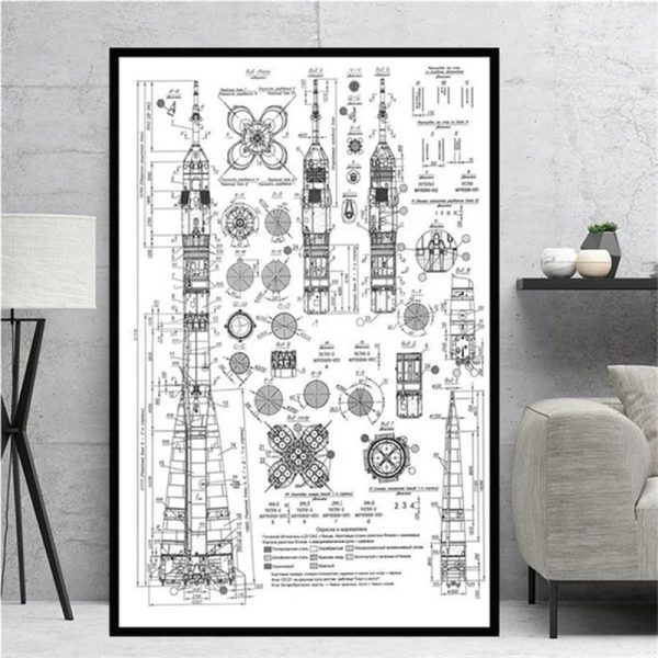 Planimetria dettagliata della Torre Eiffel con specifiche tecniche e disegni architettonici, ideale come decorazione scientifica o per appassionati di ingegneria.