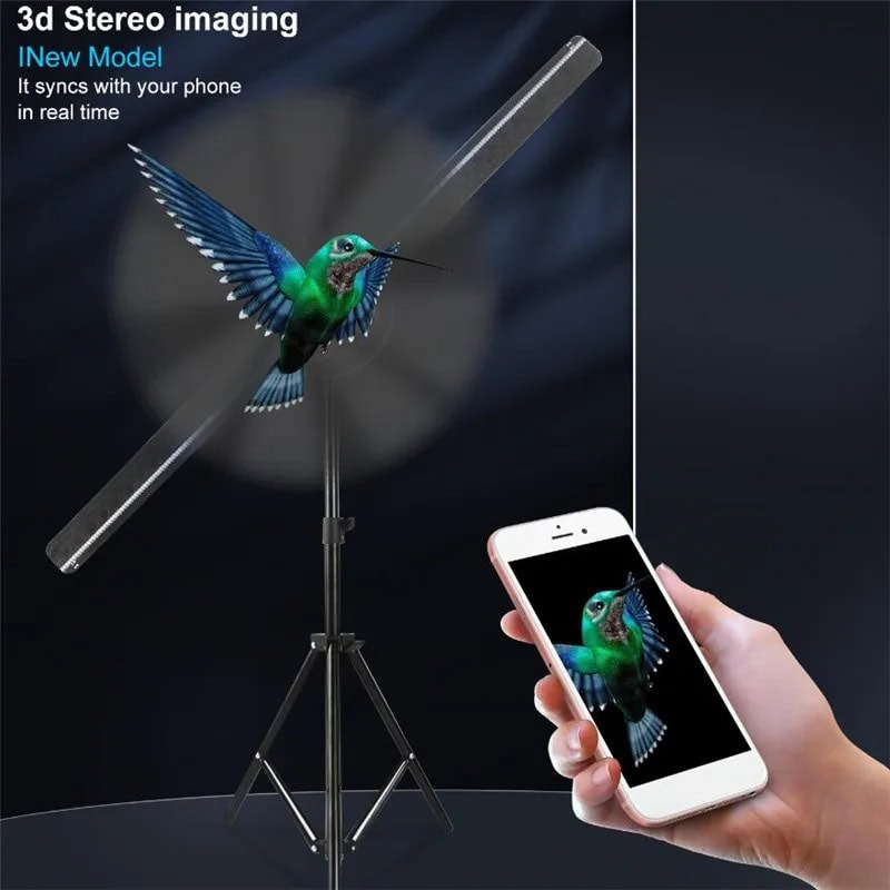 Volo di colibrì in 3D con tecnologia stereo Modello di colibrì in 3D con tecnologia stereo, sincronizzato con smartphone in tempo reale, perfetto come decorazione scientifica innovativa.