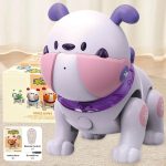 Robot giocattolo a forma di cucciolo con telecomando e accessori, ideale per bambini, con design colorato e interattivo, perfetto come decorazione scientifica e regalo educativo.